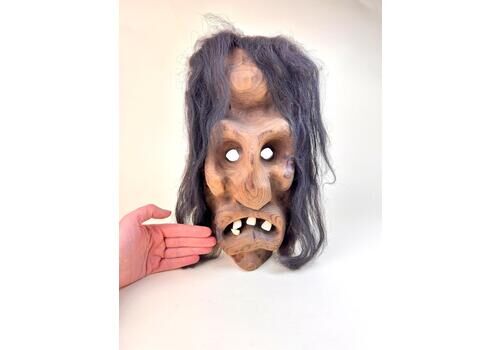 Vintage Swiss Wall Mask, Tschäggättä Mask, Original Lötschentaler Mask, Traditional Wall Mask