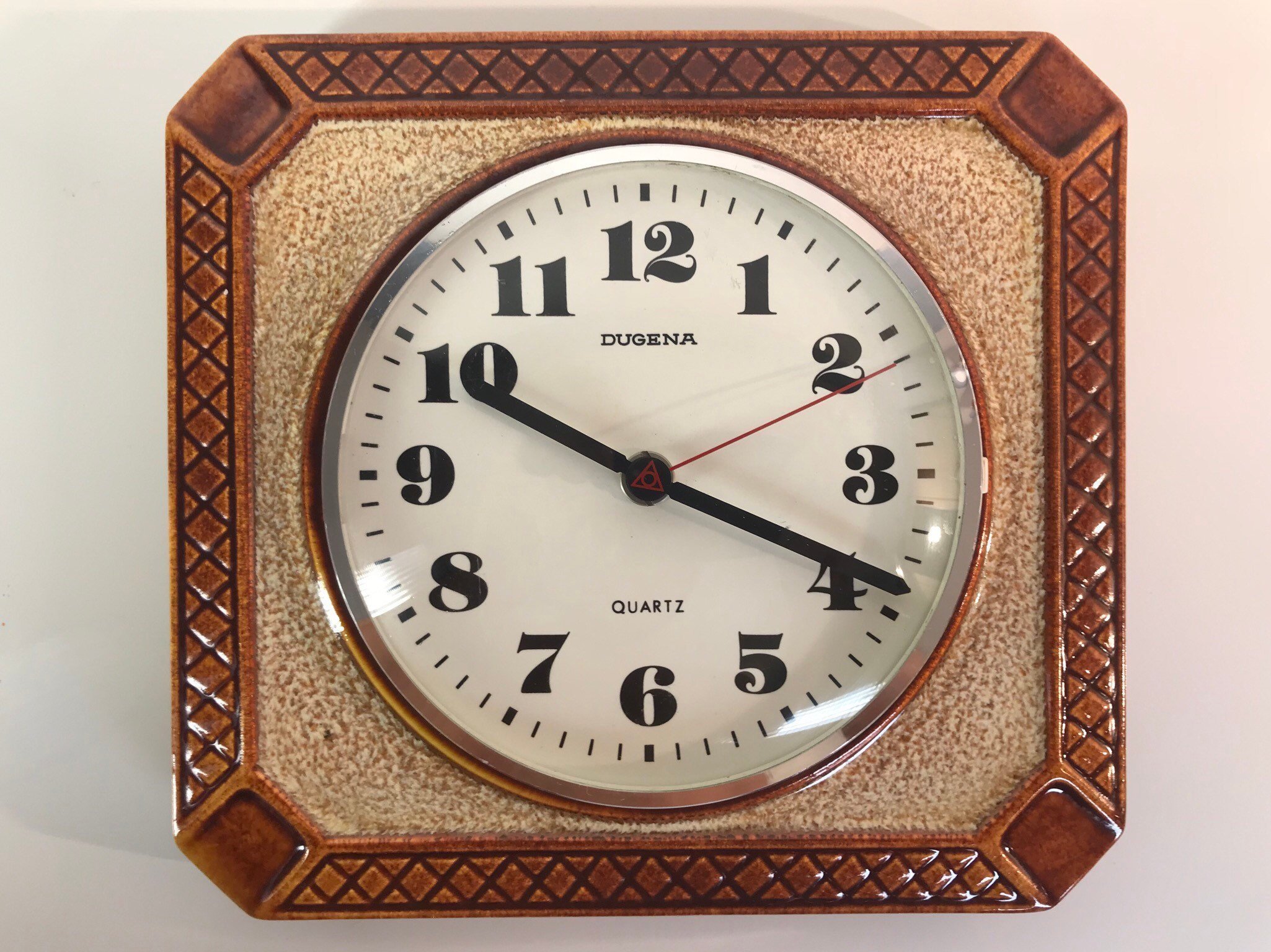 Dugena Vintage Wall Clock Ceramic Design German 1970 S Vinterior