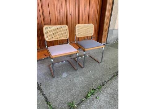 Mid Century Modern Italian Marcel Breuer B32 Cesca Chairs, 70s Set Of 2