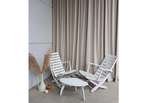 Vtg Mid Century Pair 2 French Rivera Poolside Patio Deck Chairs & Table R868