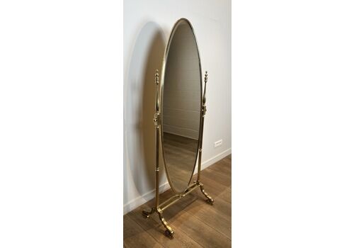 Important Empire Style Psyche Mirror In Bronze And Brass