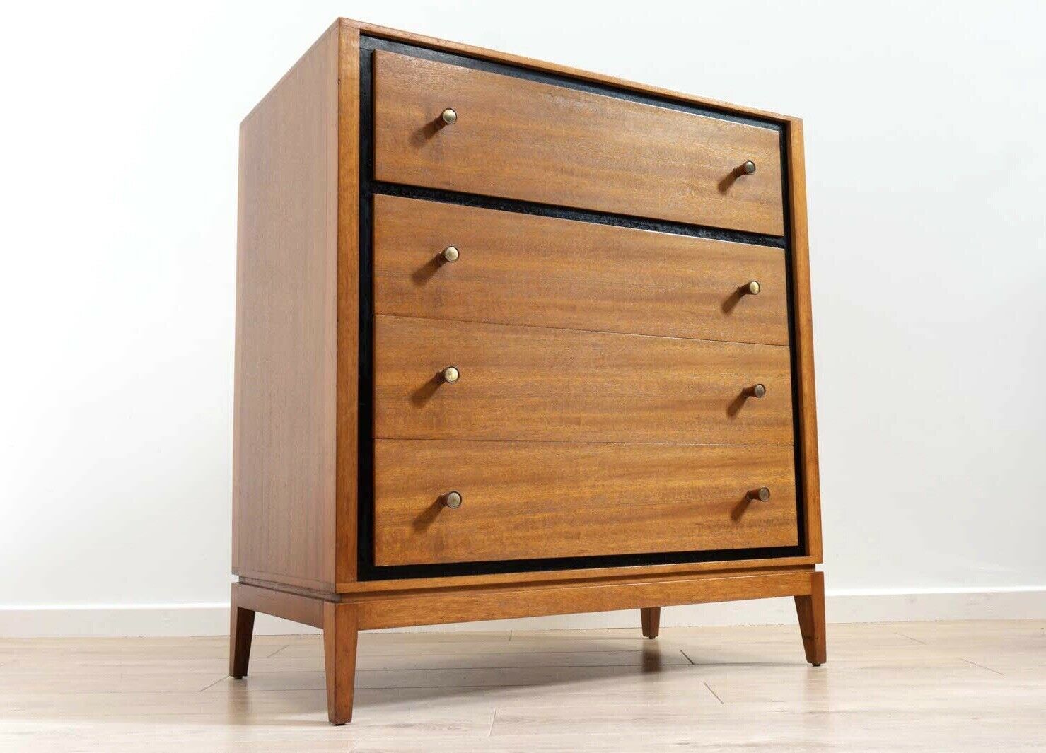 Stunning Mid Century Vintage Teak Heals Tall Boy Chest Of ...