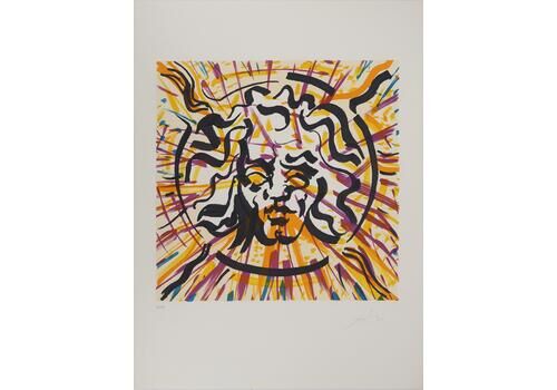Salvador Dalí­The Vitraux : The Sun   Original Lithograph Handsigned (Field #74 5p)1973