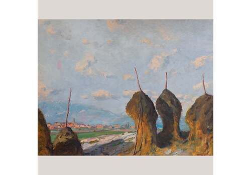 Impressionist Haystack Landscape – Oil On Canvas By Ramon Trulls Pons