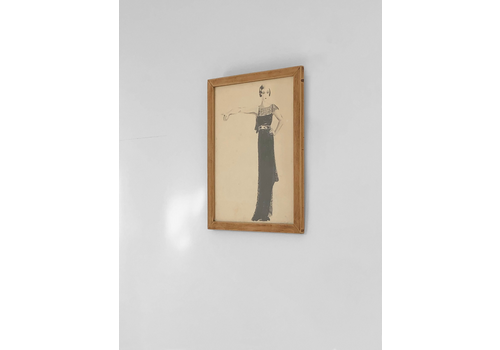 1930 Lucy Croffin Watercolor Ink Art Deco Fashion Crazy Years Coco Chanel