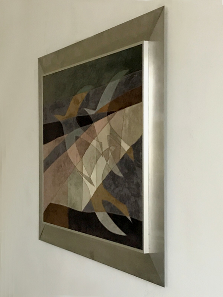 1990 Fabre Art Deco Modernist Abstraction Form Free Tapestry Factory photo Art