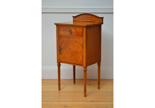Edwardian Satinwood Bedside Cabinet