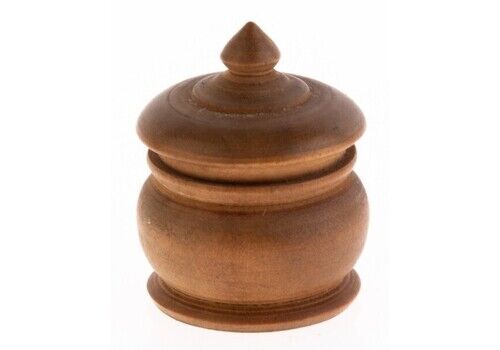 Antique Victorian Hand Turned Sycamore Wood Thimble Holder 19th Century