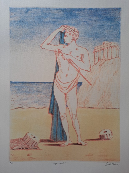 Giorgio De Chirico Signed Agamonte  Certificate photo furniture