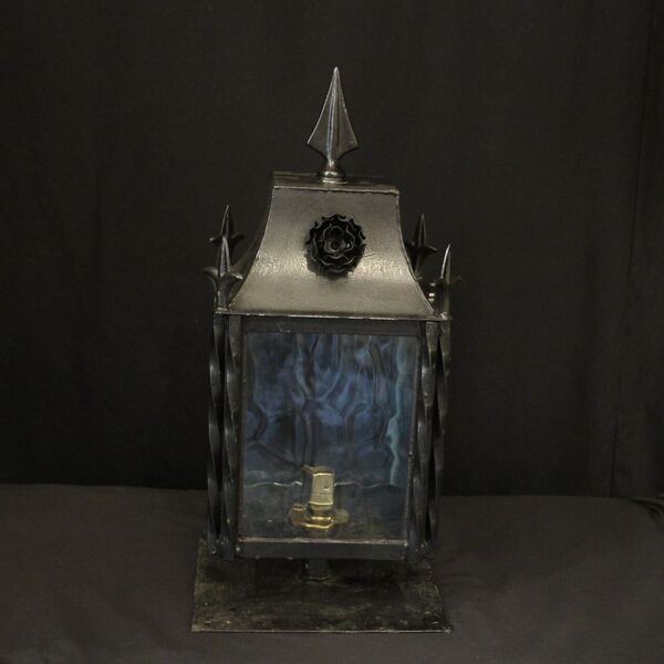 English Set Of 4 Wrought Iron Post Lanterns photo furniture