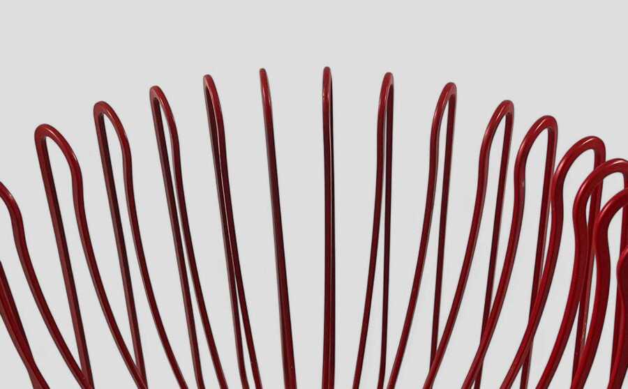 Vintage 1990's Ikea Tradig Red Wire Fruit Bowl By Ehlen Johansson