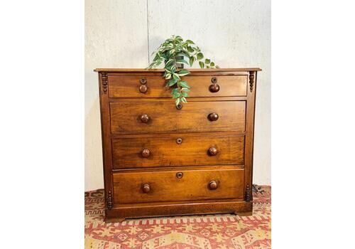 Victorian Mahogany Round Cornered Straight Front Chest Of Drawers