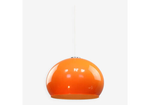 Giant Orange Space Age Pendant Light By Guzzini, 1970s