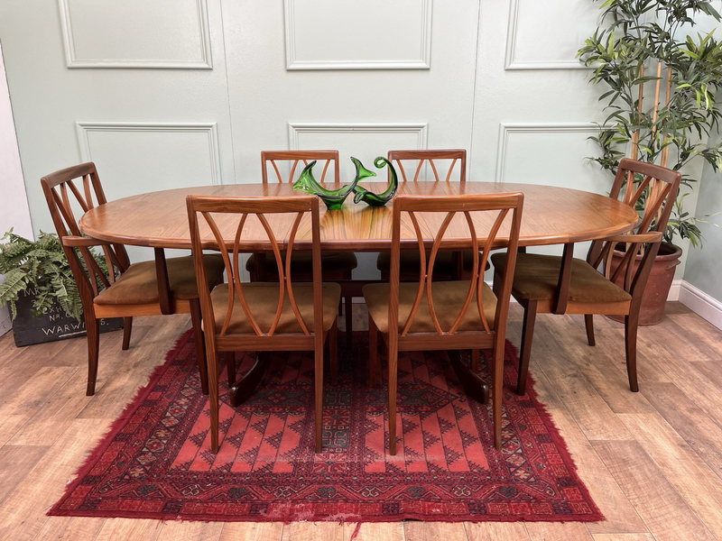 Stunning Mid Century Retro Teak Gplan Extending Dining Table And 6 Chairs photo furniture