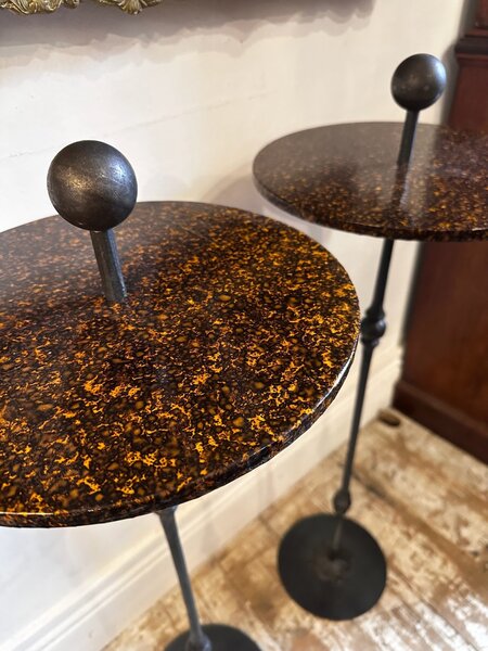 Tortoise Shell Paper And Iron Martini Tables photo furniture