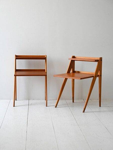 Pair Of Scandinavian 60s Bedside Tables With Shelves photo furniture