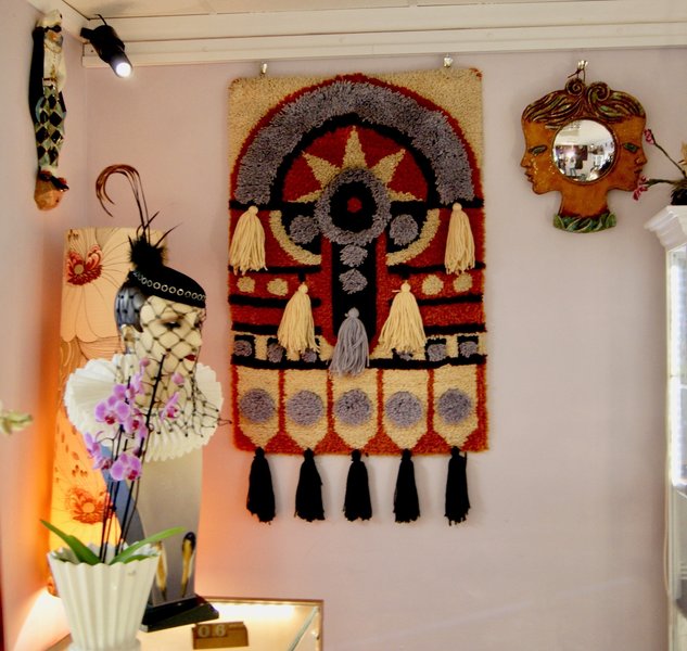 Vintage Pop Art 1970s Dutch Tufted Art Large Wall Hanging Rug