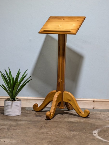 Vintage Solid Pine Lectern Ornate Scrawled Legs Bible Book Stand ...
