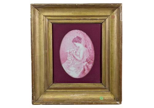 19th Century Porcelain Painted Medallion