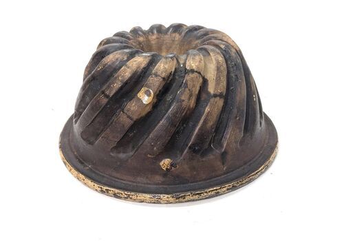 Large Glazed Earthenware Kougelhopf Mold – Alsace, 19th Century