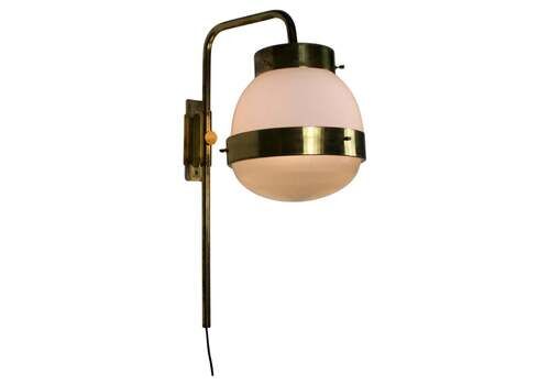Brass "Delta" Wall Lamp By Sergio Mazza For Artemide, Italy, 1960s