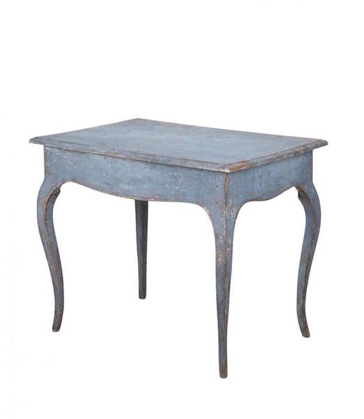 19th Century Swedish Blue Painted Side Table photo furniture