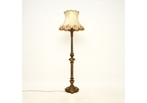 Antique Victorian Gilt Wood Floor Lamp