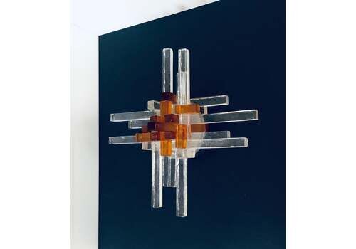 Art Glass Star Sconce Wall Lamp By Albano Poli For Poliarte, Murano Italy 1970