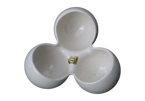 1960 Italian Decorative Bowl In White Ceramic