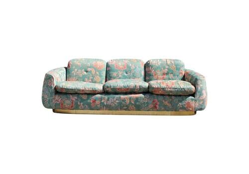 Decorative Sofa Style Guglielmo Ulrich 1940s Brass And Silk