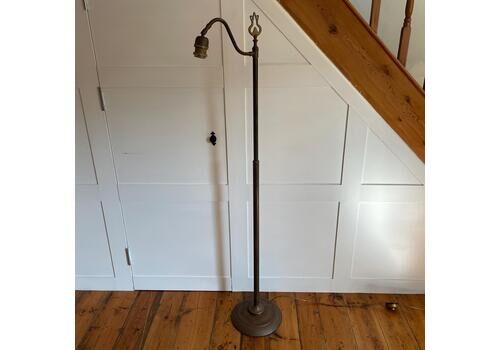 Vintage Laura Ashley Antique Metal Gold Freestanding Brass Lamp Light Side Column Pillar Base Ornate Detail Vintage Floor Adjustable