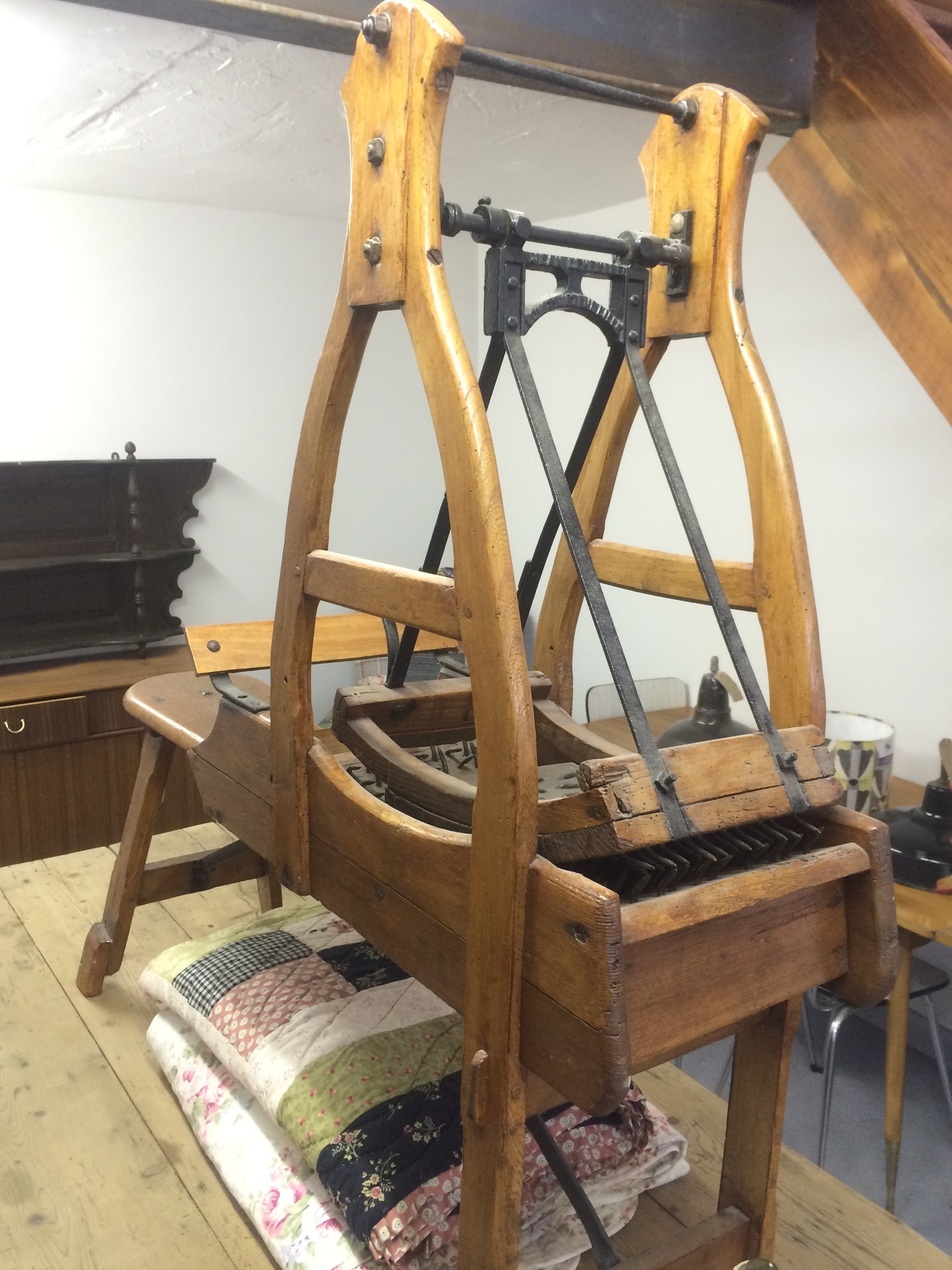 Antique French Wool Carding Machine Vinterior