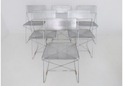 Stunning Set 6 Vintage Danish Niels Jorgen Haugesen Nuova X Line Dining Chairs