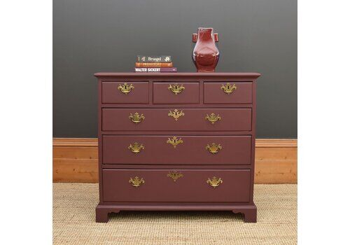 Georgian Chest Of Drawers In Aubergine Colour
