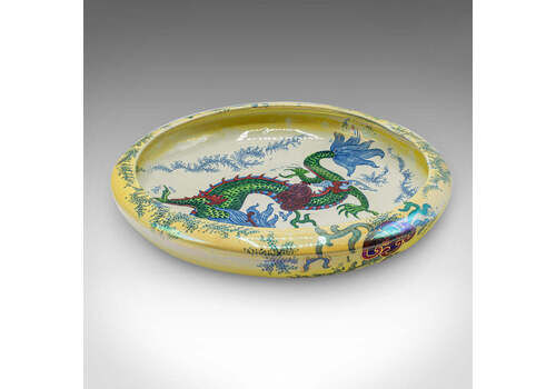 Antique Serving Bowl, English, Ceramic, Fruit Dish, Oriental Taste, Circa 1920