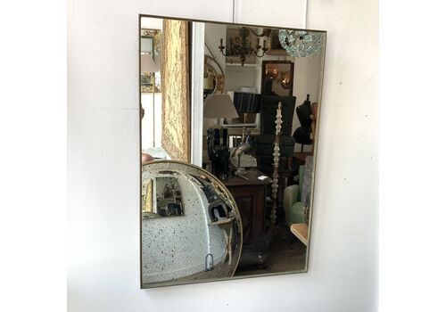 Italian Thin Frame Brass Mirror