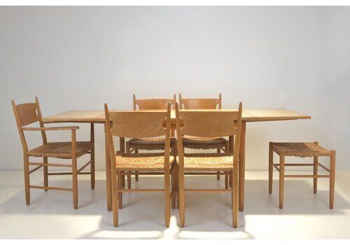 Extending Table In Ash By Charlotte Perriand, 1960