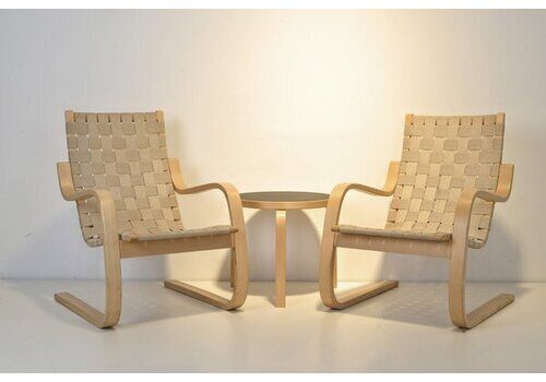 Set Of 406 Cantilever Lounge Chairs By Alvar Aalto For Artek, Finland