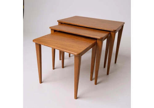 Mid Century Modern Teak Wood Gordon Russell Of Broadway Nest Of Tables