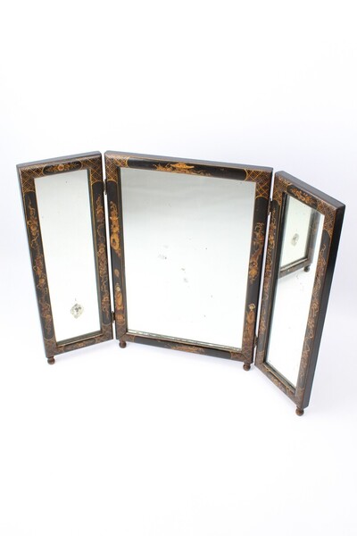 Edwardian Chinoiserie Triptych Dressing Table Mirror photo furniture