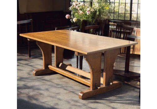 Edwardian Light Oak Refectory Dining Table, Superb Quality, 4 Plank Top.