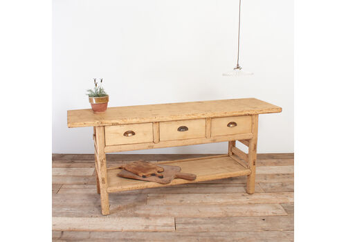 Large Rustic Antique Elm Console Table – Bc
