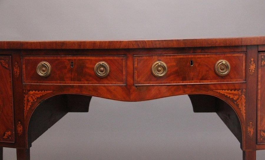 A Superb Quality Georgian Inlaid Mahogany Bowfront Sideboard photo Furniture