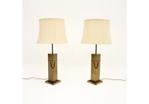 Pair Of Vintage French Brass Table Lamps