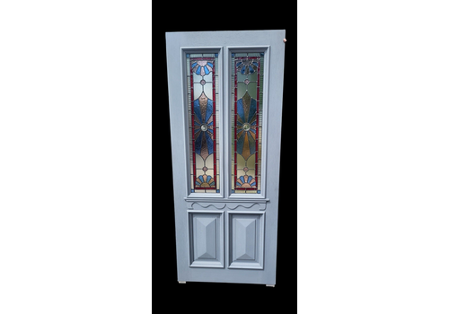 Victorian Stained Glass Front Door Old Antique Period Reclaimed Bespoke Hardwood