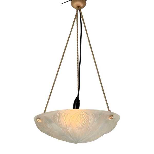 Art Deco   Ceiling Fixture   France   In The Style Of Degue   Matt Glass photo furniture