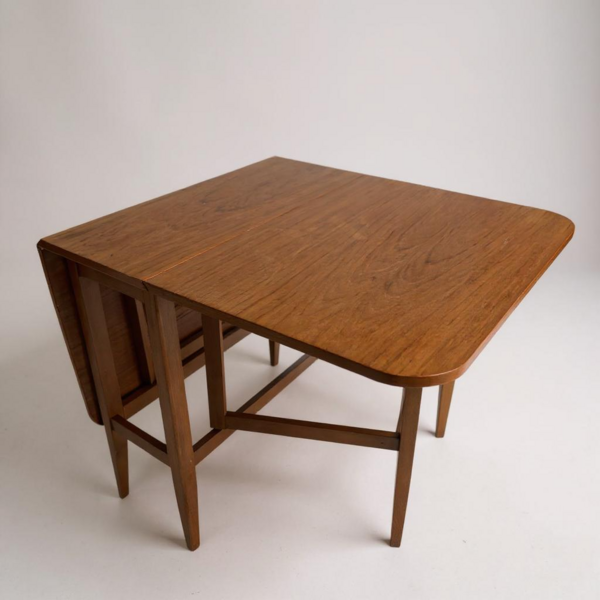 Mid Century Modern Macintosh Teak Extending Drop Leaf Table photo furniture