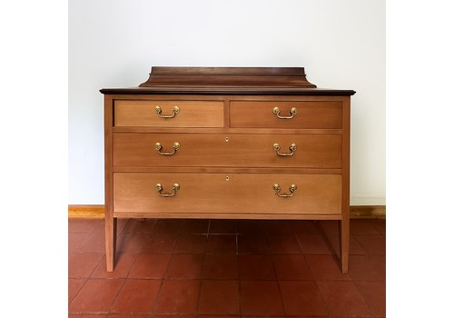 Vintage Mahogany Four Drawer Chest Of Drawers With Gallery Back – Ready For Custom Commission