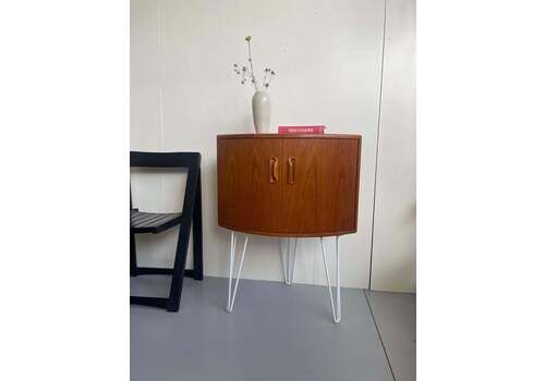 Customisable G Plan Teak Fresco Corner Unit Set On Brand New Hairpin Legs