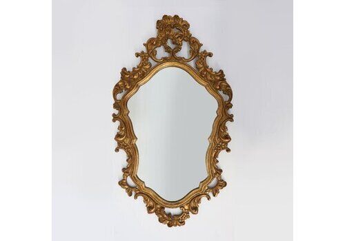 Baroque Oval Wall Mirror In Gilded Wood, France, 1950s